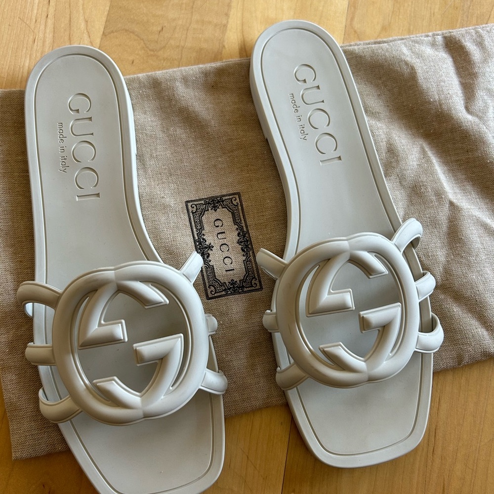 Gucci Women's White Slide Sandals